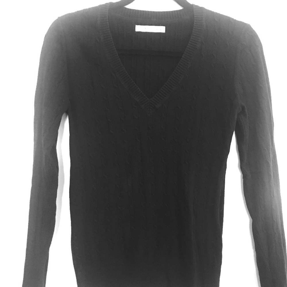 Everyday Black Cable Knit Sweater